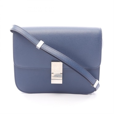 CELINE Classic Box Medium Shoulder crossbody Bag 189173 leather Blue Used Women