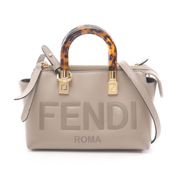 FENDI By The Way Mini Shoulder Crossbody Handbag 8BS067 ABVL leather Beige Used