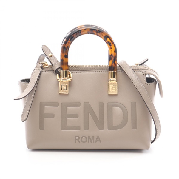 FENDI By The Way Mini Shoulder Crossbody Handbag 8BS067 ABVL leather Beige Used