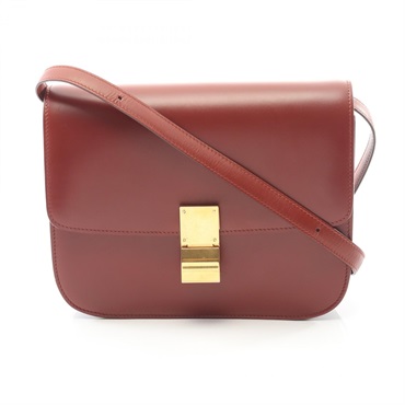 CELINE Classic Box Medium Shoulder crossbody Bag 164173 leather Brown Used