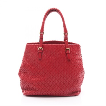 BALENCIAGA Intrecciato Tote Bag 179635 leather Red Used Women
