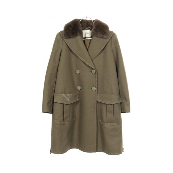 FENDI Pea coat wool cashmere Khaki Used Women size 38