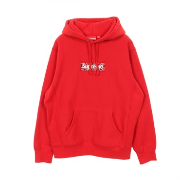 Supreme Bandana Box Logo Hooded Sweatshirt Hoodie cotton Red Used mens size M