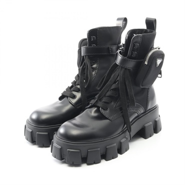 PRADA Re-Nylon Monolith Boots Shoes Nylon leather Black Used mens size 7
