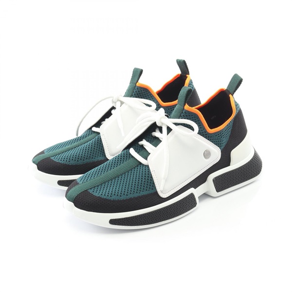 HERMES Expert Sneakers Shoes #39 1/2 leather mesh Green Multicolor Used mens