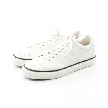 LOUIS VUITTON Monogram Sneakers Shoes leather Suede White Used mens size 8 1/2