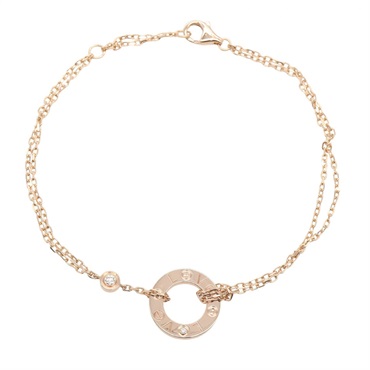 CARTIER Love Circle 2P Diamond Bracelet 390500 18KPG Pink Rose Gold Used Women