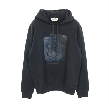 HERMES Hoodie Sweatshirt cotton Navy Used mens size XS