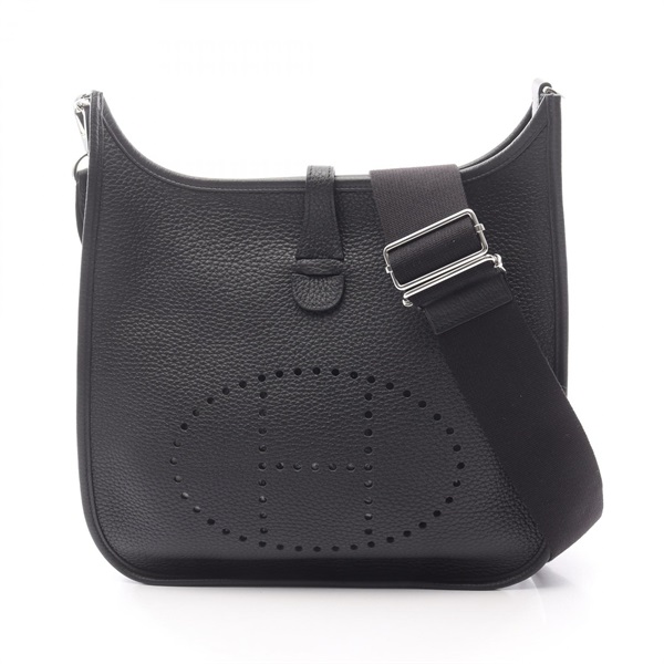 HERMES Evelyne 3 PM Shoulder crossbody Bag B Taurillon Clemence Black Used SHW