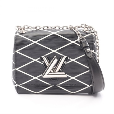 LOUIS VUITTON Twist PM Chain Shoulder Bag M50525 Epi leather Black White Used