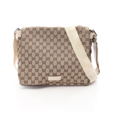 GUCCI GG canvas Shoulder crossbody Bag 146236 canvas leather Beige Used Women