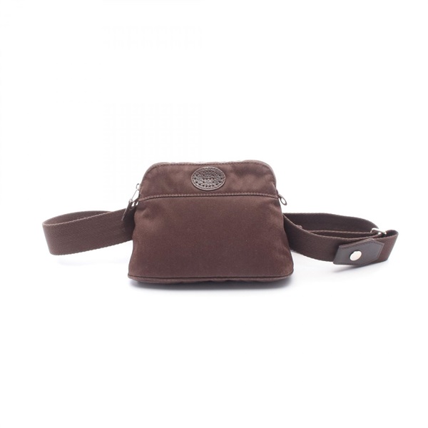 HERMES Bolide Ceinture Golf Waist Belt Bag Toile Chevrons Havane SHW Used