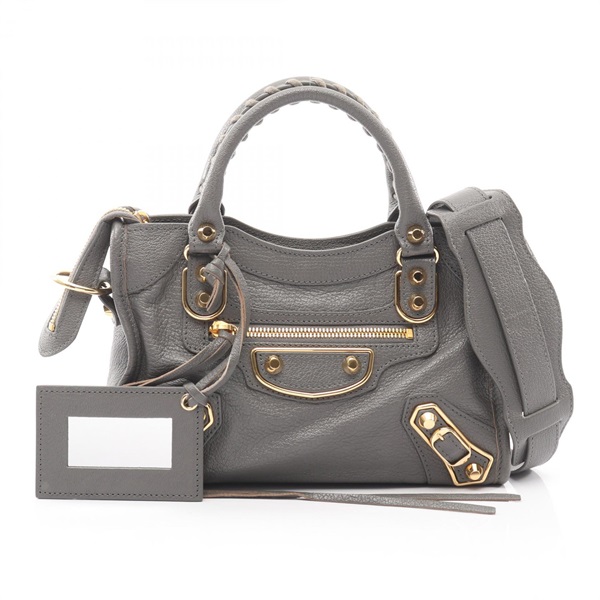 BALENCIAGA Classic Metallic Edge Mini City Shoulder Handbag 390160 leather Used