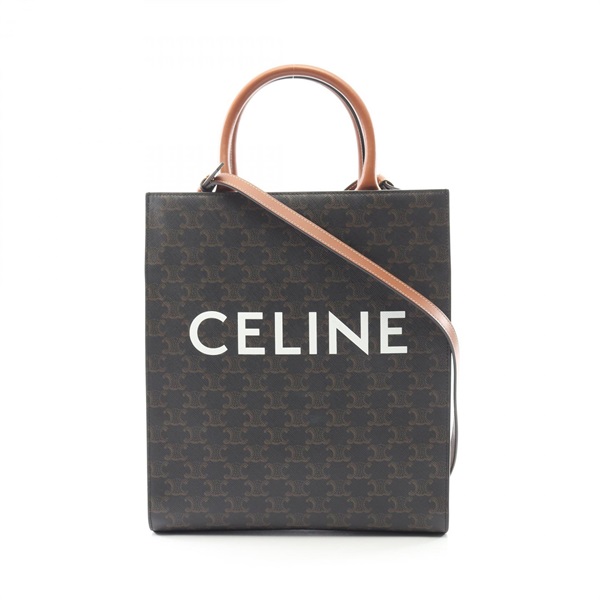 CELINE Small Vertical Cabas Triomphe Tote Shoulder Handbag 191542 canvas leather
