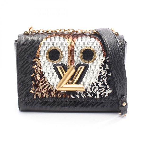 LOUIS VUITTON Twist MM Owl chain Shoulder Bag M41867 Epi leather Noir Used Women