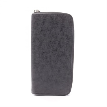 LOUIS VUITTON Zippy Wallet Vertical M30503 Taiga leather Black Used mens LV