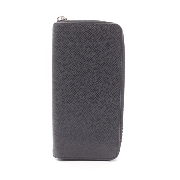 LOUIS VUITTON Zippy Wallet Vertical M30503 Taiga leather Black Used mens LV