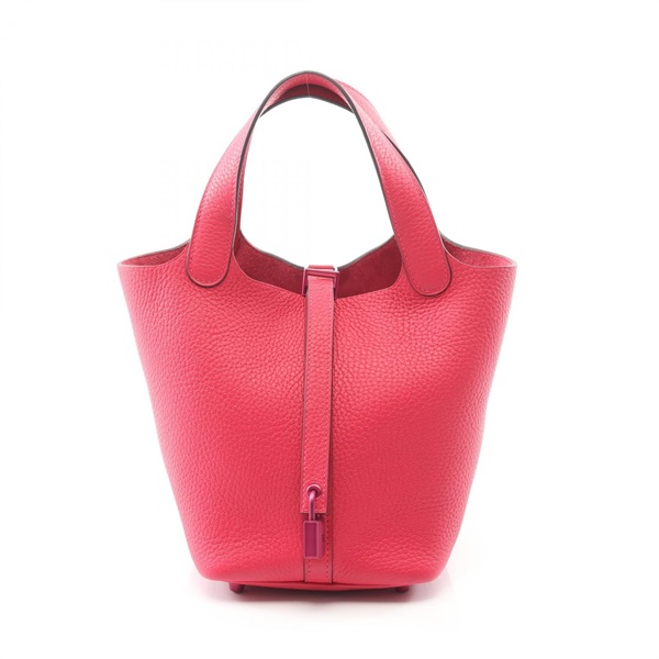 HERMES Picotin Lock PM tote Handbag U Taurillon Clemence Rose mexico Used Women