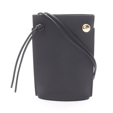 LOEWE Pebble Dice Pocket Pouch Shoulder Bag CPBPR12X011100 leather Black NEW