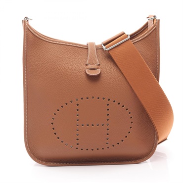 HERMES Evelyne 3 PM Shoulder crossbody Bag K Taurillon Clemence Gold Used SHW