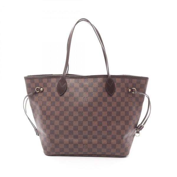 LOUIS VUITTON Neverfull MM Tote shoulder Bag N51105 Damier leather Ebene Used