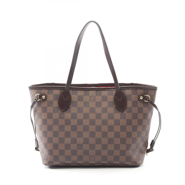 LOUIS VUITTON Neverfull PM Tote shoulder Bag N51109 Damier leather Ebene Used