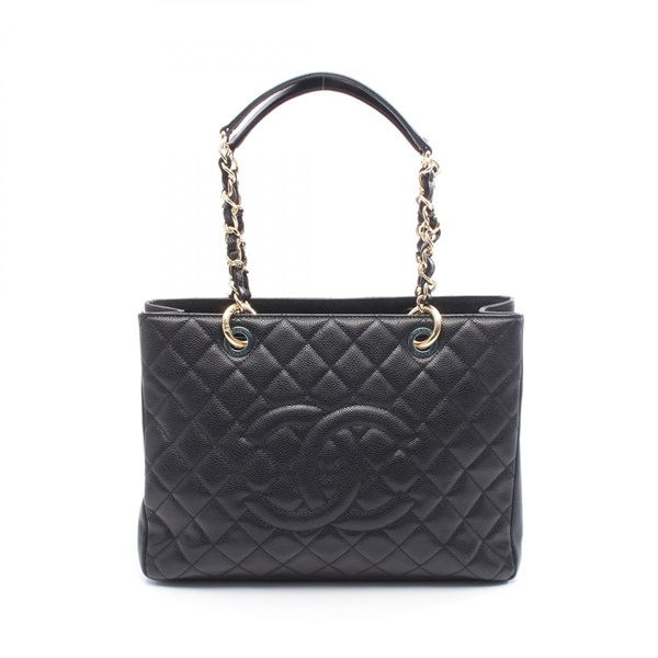 CHANEL Matelasse Grand Shopping GST Tote Bag A50995 leather Black Used Women GHW