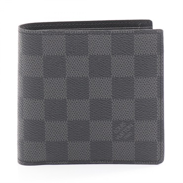 LOUIS VUITTON Portefeuille Marco Bi-fold wallet purse N62664 Damier graphite BK