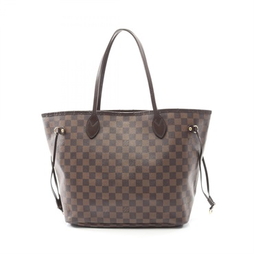 LOUIS VUITTON Neverfull MM Tote shoulder Bag N51105 Damier leather Ebene Used
