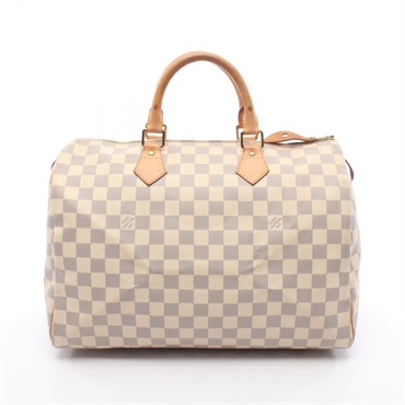 LOUIS VUITTON Speedy 35 Handbag N41535 Damier Azur canvas White Used Women LV