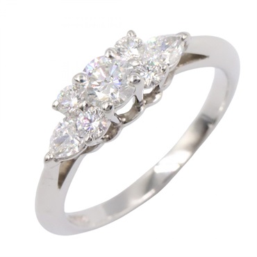 TIFFANY＆CO Seven Stone Diamond Ring Pt950 Platinum Used women US size 5.5