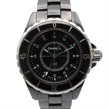 CHANEL J12 10th Anniversary Wrist Watch H2679 Quartz ceramic Emerald Used Women