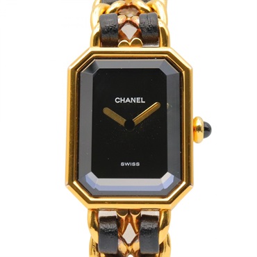 CHANEL Premiere M Wrist Watch H0001 Quartz Gold Plated Leather belt Used Women