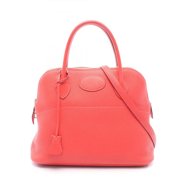 HERMES Bolide 31 Shoulder Handbag Clemence leather Red Rose jaipur Used Women
