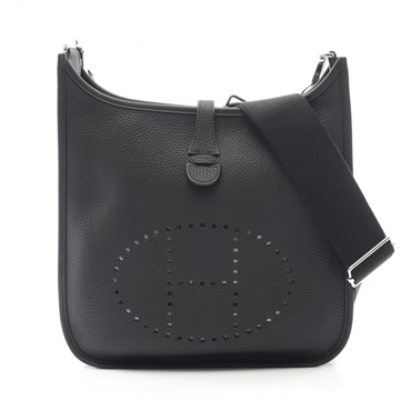 HERMES Evelyne 3 PM Shoulder crossbody Bag Y Taurillon Clemence Black Used SHW