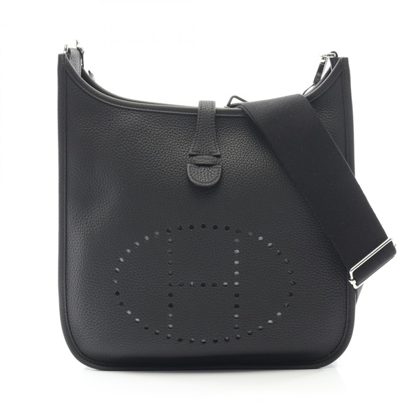 HERMES Evelyne 3 PM Shoulder crossbody Bag Y Taurillon Clemence Black Used SHW