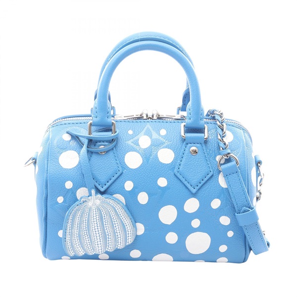 LOUIS VUITTON YK Speedy Bandoulière 20 Infinity Dot Shoulder Handbag M46425 Blue