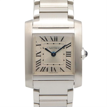 CARTIER Tank francaise SM Wrist Watch WSTA0065 Quartz Stainless Steel Used Women