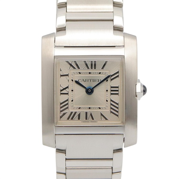 CARTIER Tank francaise SM Wrist Watch WSTA0065 Quartz Stainless Steel Used Women