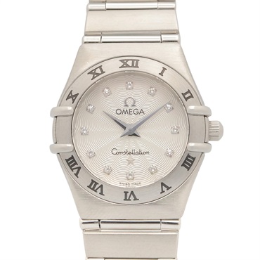 OMEGA Constellation Mini 12P Diamond Wrist Watch 1562.36 Quartz SS Used Women