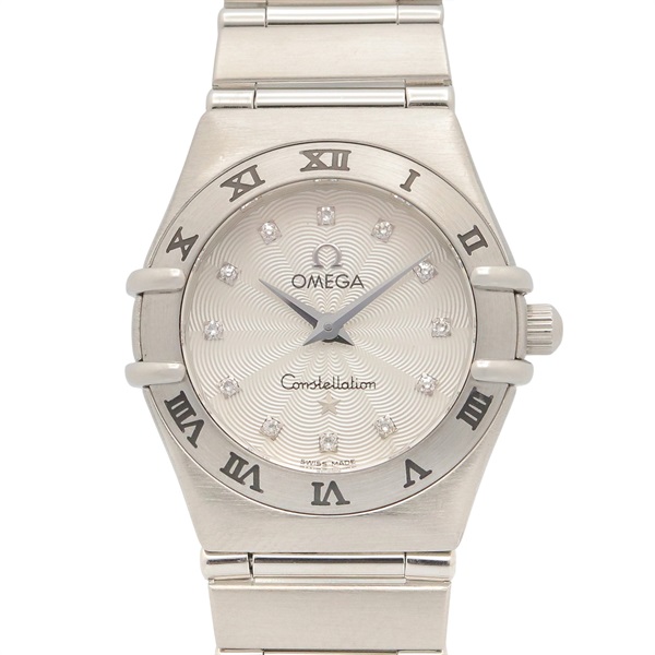 OMEGA Constellation Mini 12P Diamond Wrist Watch 1562.36 Quartz SS Used Women