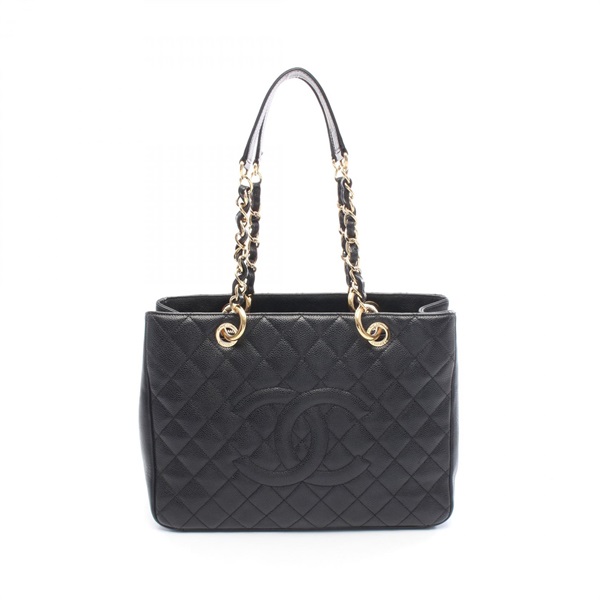 CHANEL Matelasse Grand Shopping GST Tote chain shoulder Bag leather BK Used GHW