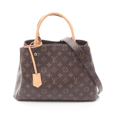 LOUIS VUITTON Montaigne MM shoulder Handbag M41056 Monogram leather Brown Used