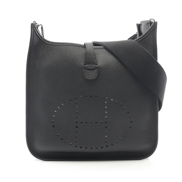 HERMES Evelyne 3 PM Shoulder crossbody Bag U Taurillon Clemence Black Used SHW