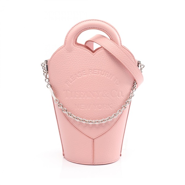 TIFFANY＆CO Return to TIFFANY Mini Chain Crossbody Handbag leather Pink Used