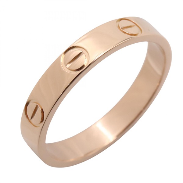 CARTIER Mini Love Ring 18KPG Pink Rose Gold Used women US size 6 #52