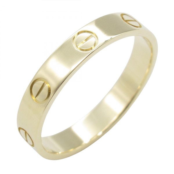 CARTIER Mini Love Ring 18KYG Yellow Gold Used women unisex US size 7.5 #56