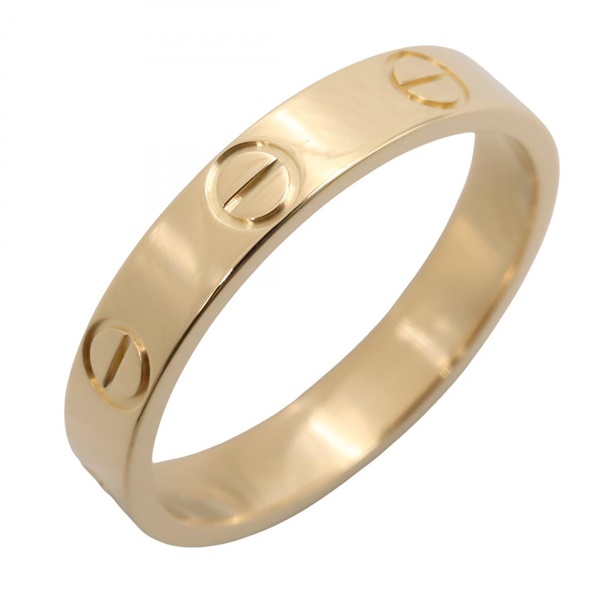 CARTIER Mini Love Ring 18KYG Yellow Gold Used women US size 6 #52