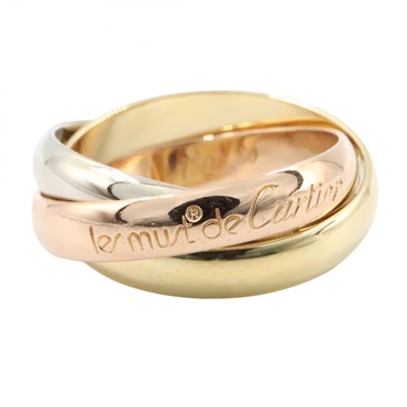 CARTIER Trinity ring 18KYG 18KPG 18KWG Three gold used US size 5 #50 women