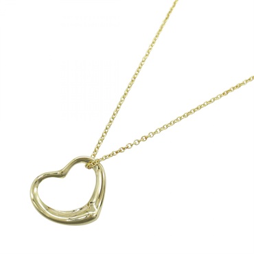 TIFFANY＆CO Open Heart Small Pendant Necklace 18KYG Yellow Gold Used 41㎝